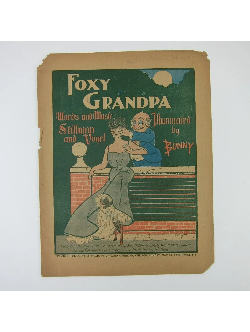Sheet Music Foxy Grandpa Carl E. Schultz Comic Strip Stillman Vogel Antique 1902